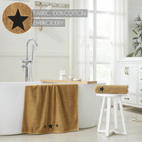 Black Stars Tan Bath Towel Set of 2 27x54