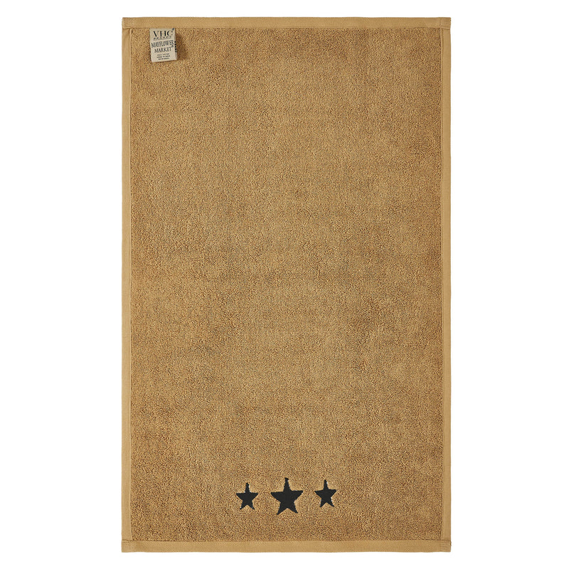 Black Stars Tan Hand Towel Set of 2 16x26