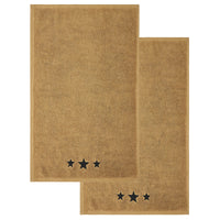 Black Stars Tan Hand Towel Set of 2 16x26