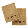 Burgundy Stars Tan Bath Towel Set of 2 27x54