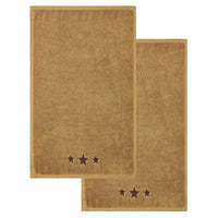 Burgundy Stars Tan Hand Towel Set of 2 16x26