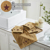 Burgundy Stars Tan Washcloth Set of 4 12x12