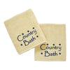 Navy Country Bath Stars Creme Bath Towel Set of 2 27x54