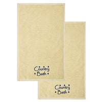 Navy Country Bath Stars Creme Hand Towel Set of 2 16x26