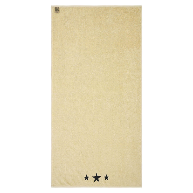 Black Stars Creme Bath Towel Set of 2 27x54