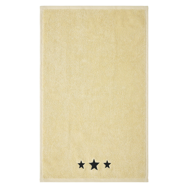 Black Stars Creme Hand Towel Set of 2 16x26