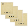 Black Stars Creme Washcloth Set of 4 12x12