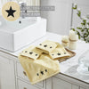 Black Stars Creme Washcloth Set of 4 12x12