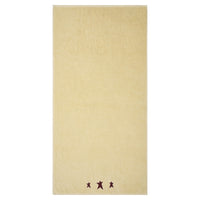 Burgundy Prim Stars Creme Bath Towel Set of 2 27x54