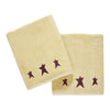 Burgundy Prim Stars Creme Bath Towel Set of 2 27x54