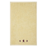 Burgundy Prim Stars Creme Hand Towel Set of 2 16x26