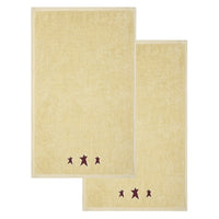 Burgundy Prim Stars Creme Hand Towel Set of 2 16x26