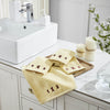 Burgundy Prim Stars Creme Washcloth Set of 4 12x12