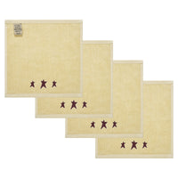 Burgundy Prim Stars Creme Washcloth Set of 4 12x12