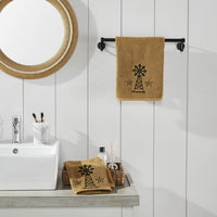 Black Windmill & Stars Tan Hand Towel Set of 2 16x26