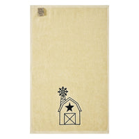 Black Barn w/ Mill Creme Hand Towel Set of 2 16x26