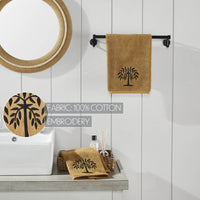 Black Willow Tree Tan Hand Towel Set of 2 16x26