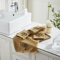 Black Willow Tree Tan Washcloth Set of 4 12x12