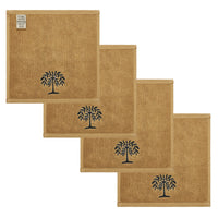 Black Willow Tree Tan Washcloth Set of 4 12x12