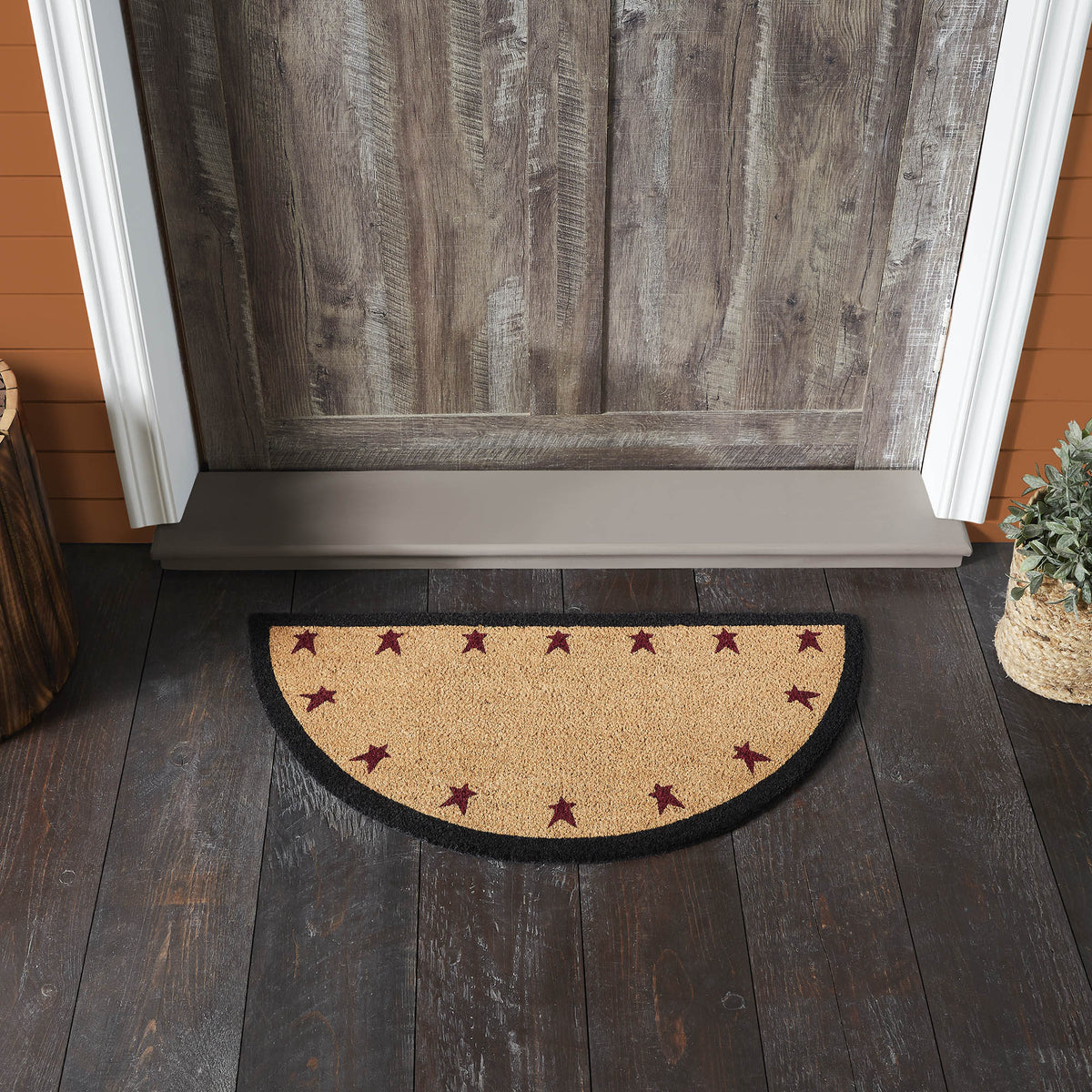 Half Circle Reading Rug Connell Coir Rug Half Circle 16.5x33 – Beth's Country Primitive Home Decor