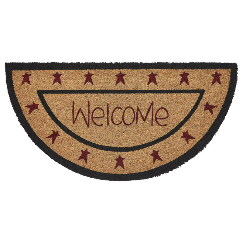 Connell Coir Welcome Rug Half Circle 16.5x33 **BACKORDERED UNTIL MARCH 2025**