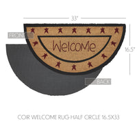 Connell Coir Welcome Rug Half Circle 16.5x33 **BACKORDERED UNTIL MARCH 2025**