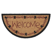 Pip Vinestar Coir Welcome Rug Half Circle 16.5x33 **BACKORDERED UNTIL MARCH 2025**