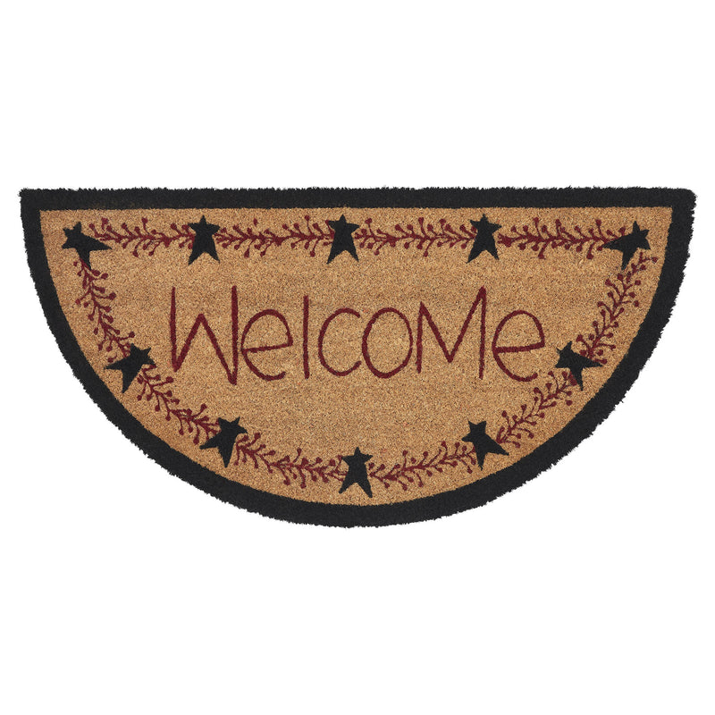 Pip Vinestar Coir Welcome Rug Half Circle 16.5x33 **BACKORDERED UNTIL MARCH 2025**