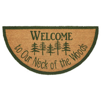 Neck Of Woods Coir Welcome Rug Half Circle 16.5x33 **BACKORDERED UNTIL MARCH 2025**