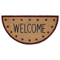 Patriotic Stars Welcome Coir Rug Half Circle 16.5x33 **BACKORDERED UNTIL MARCH 2025**