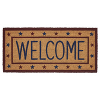 Patriotic Stars Welcome Coir Rug Rect 17x36 **BACKORDERED UNTIL MARCH 2025**