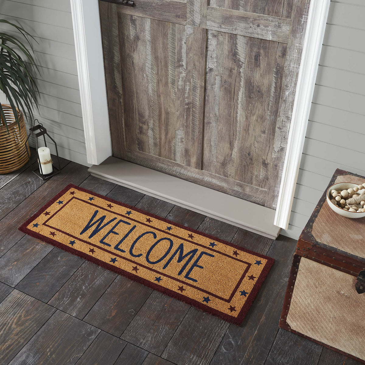 Prepppy Patriots Rug Patriotic Stars Welcome Coir Rug Rect 17x48 – Beth's Country Primitive ...