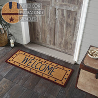 Patriotic Stars Welcome Coir Rug Rect 17x48 **BACKORDERED UNTIL MARCH 2025**