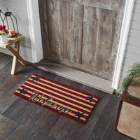 Patriotic Stripes Coir Welcome Rug Rect 17x36 **BACKORDERED UNTIL MARCH 2025**