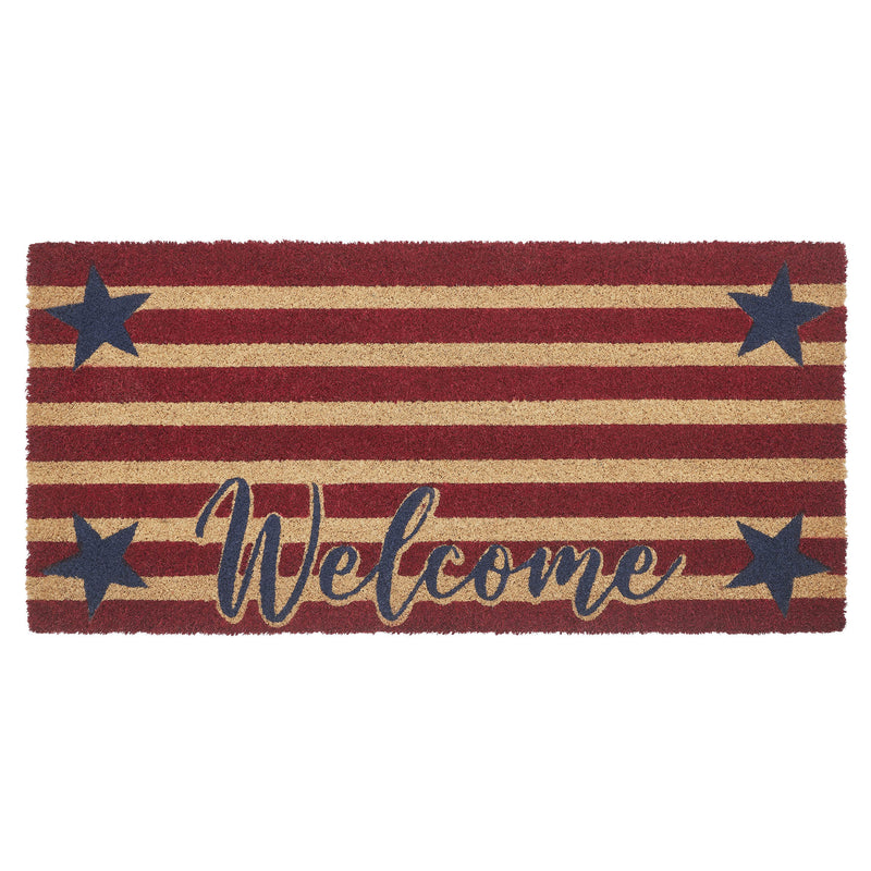 Patriotic Stripes Coir Welcome Rug Rect 17x36 **BACKORDERED UNTIL MARCH 2025**