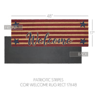 Patriotic Stripes Coir Welcome Rug Rect 17x48 **BACKORDERED UNTIL MARCH 2025**