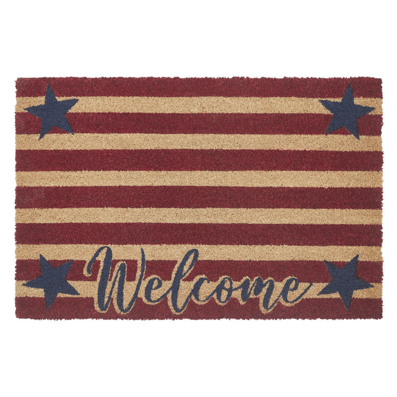 Patriotic Stripes Coir Welcome Rug Rect 20x30 **BACKORDERED UNTIL MARCH 2025**