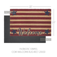 Patriotic Stripes Coir Welcome Rug Rect 20x30 **BACKORDERED UNTIL MARCH 2025**