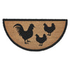 Down Home Rooster & Hens Coir Rug Half Circle 16.5x33 **BACKORDERED UNTIL MARCH 2025**