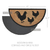 Down Home Rooster & Hens Coir Rug Half Circle 16.5x33 **BACKORDERED UNTIL MARCH 2025**