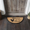 Down Home Welcome to the Roost Coir Rug Half Circle 16.5x33 **BACKORDERED UNTIL MARCH 2025**