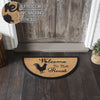 Down Home Welcome to the Roost Coir Rug Half Circle 16.5x33 **BACKORDERED UNTIL MARCH 2025**