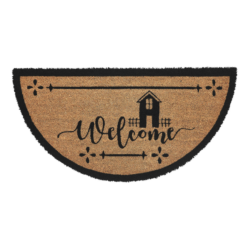 Saltbox Coir Welcome Rug Half Circle 16.5x33 **BACKORDERED UNTIL MARCH 2025**