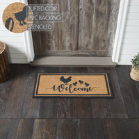 Down Home Hen & Chicks Coir Welcome Rug Rect 17x36 **BACKORDERED UNTIL MARCH 2025**