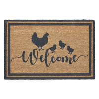 Down Home Hen & Chicks Coir Welcome Rug Rect 20x30 **BACKORDERED UNTIL MARCH 2025**