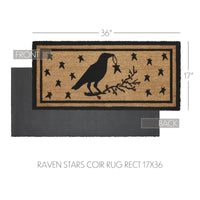 Raven Stars Coir Rug Rect 17x36 **BACKORDERED UNTIL MARCH 2025**