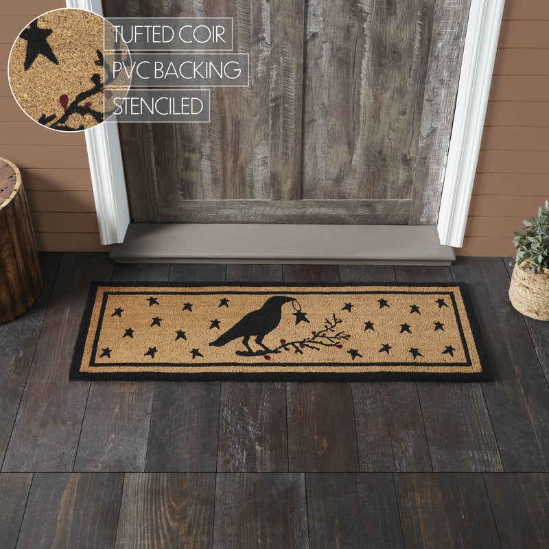 Raven Stars Coir Rug Rect 17x48 **BACKORDERED UNTIL MARCH 2025**