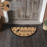 Raven Stars Coir Welcome Rug Half Circle 16.5x33 **BACKORDERED UNTIL MARCH 2025**