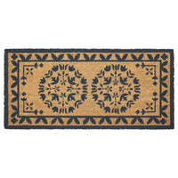 Charleston Mosaic Charcoal Coir Rug Rect 17x36 **BACKORDERED UNTIL MARCH 2025**