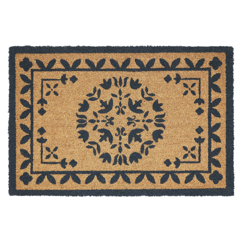 Charleston Mosaic Charcoal Coir Rug Rect 20x30 **BACKORDERED UNTIL MARCH 2025**